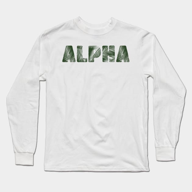 Alpha Leaf Letters Long Sleeve T-Shirt by Rosemogo